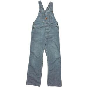 VTG Wrangler Big Ben Pinstripe Denim Painter Overalls Made in USA 36x32
